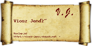 Viosz Jenő névjegykártya
